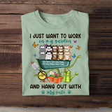 Personalized I Just Want To Work In My Garden And hang Out With My Cats T-shirt Printed  HTHHN202377