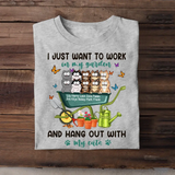 Personalized I Just Want To Work In My Garden And hang Out With My Cats T-shirt Printed  HTHHN202377