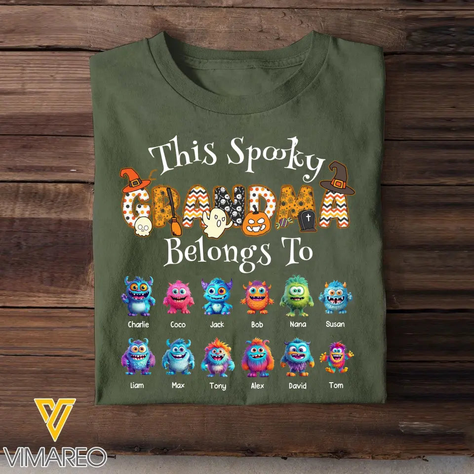 Personalized This Spooky Grandma Belongs To Kid Names T-shirt Printed HTHPD202392