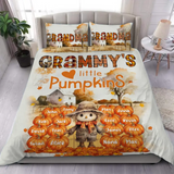 Personalized Grandma's Little Pumpkins Scarecrow & Kid Names Bedding Set Printed HTHPD2023116