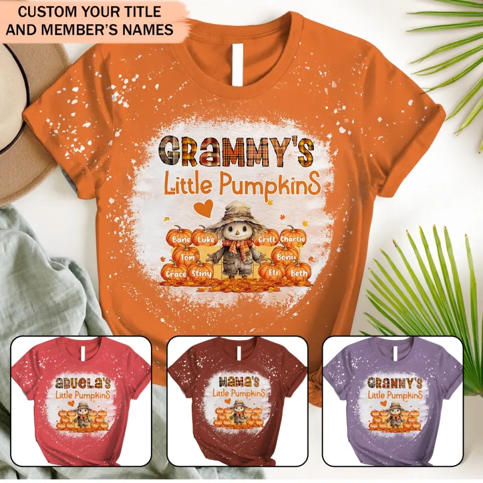 Personalzied Fall Season Grandma's Little Pumpkins Kid Names 3D T-shirt Printed HTHPVD2023132