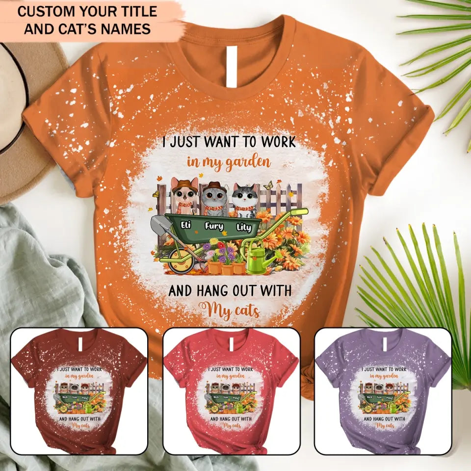 Personalized Fall Season I Just Want To  Work In My Garden And Hang Out With My Cats 3D T-shirt Printed HTHPVD2023135