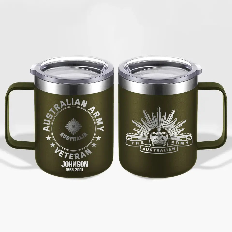 Personalized Australian Armed Forces With Name And Year Laser Handle Cup Printed 2023197KVH