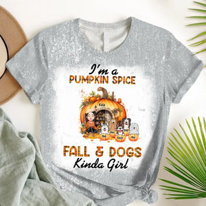 Personalized Fall Season I'm A Pumpkin Spice  Fall & Dogs Kinda Girl Dog Mom 3D T-shirt Printed MTHN23137