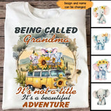 Personalized Being Called Grandma It's Not A Title It's A Beautiful Adventure Elephants & Kid Names T-shirt Printed MTHN23168