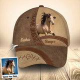 Personalized Upload Your Horse Photo Custom Name Cap Printed PN2023198