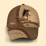 Personalized Upload Your Horse Photo Custom Name Cap Printed PN2023198