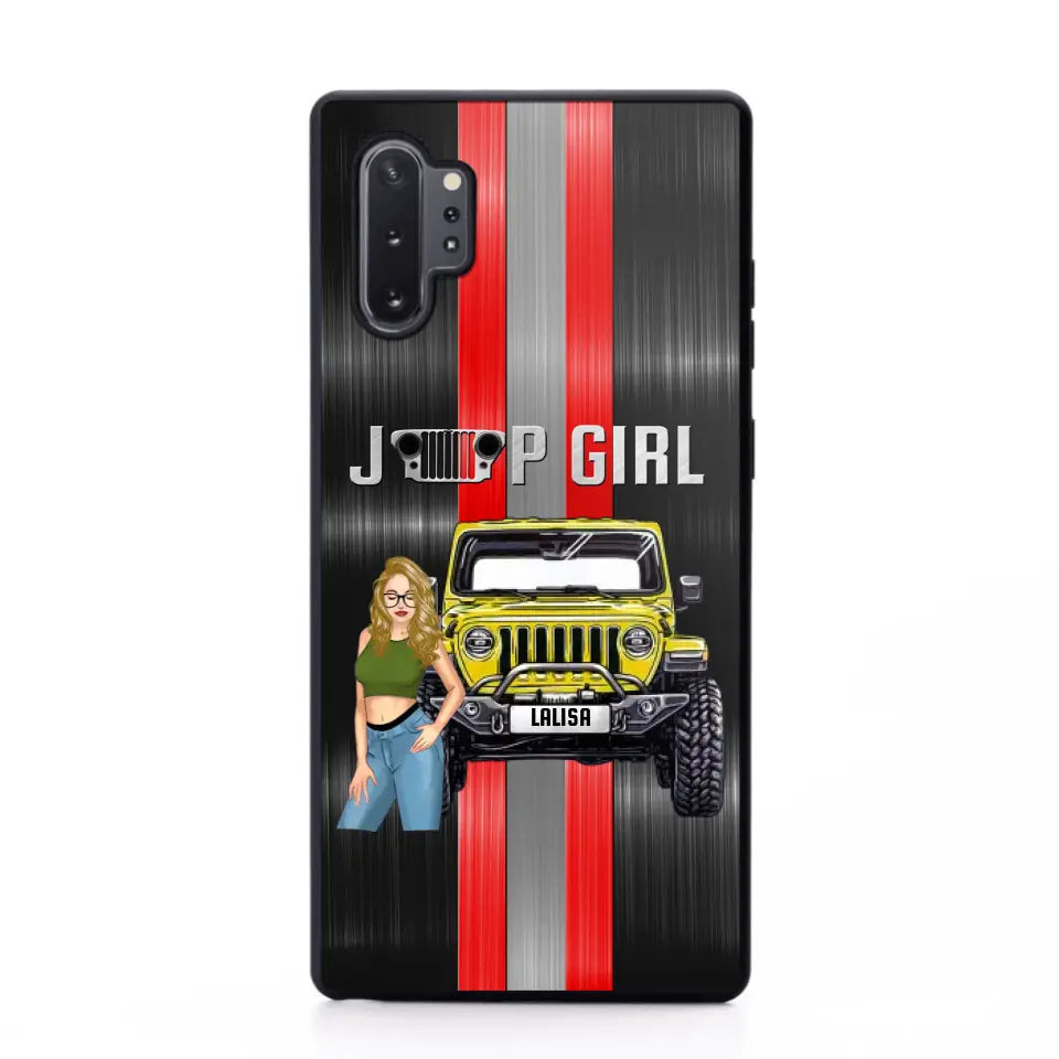 Personalized Jeep Girl with Name Phonecase Printed PVD23190