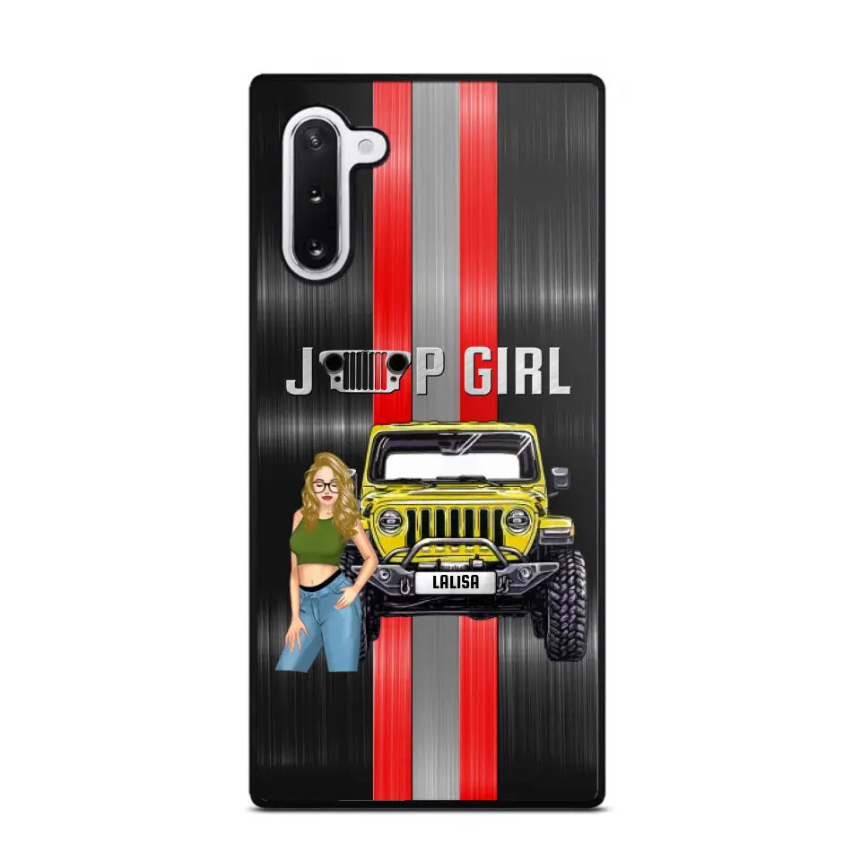 Personalized Jeep Girl with Name Phonecase Printed PVD23190