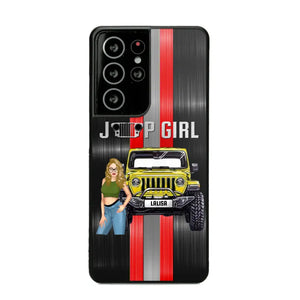 Personalized Jeep Girl with Name Phonecase Printed PVD23190