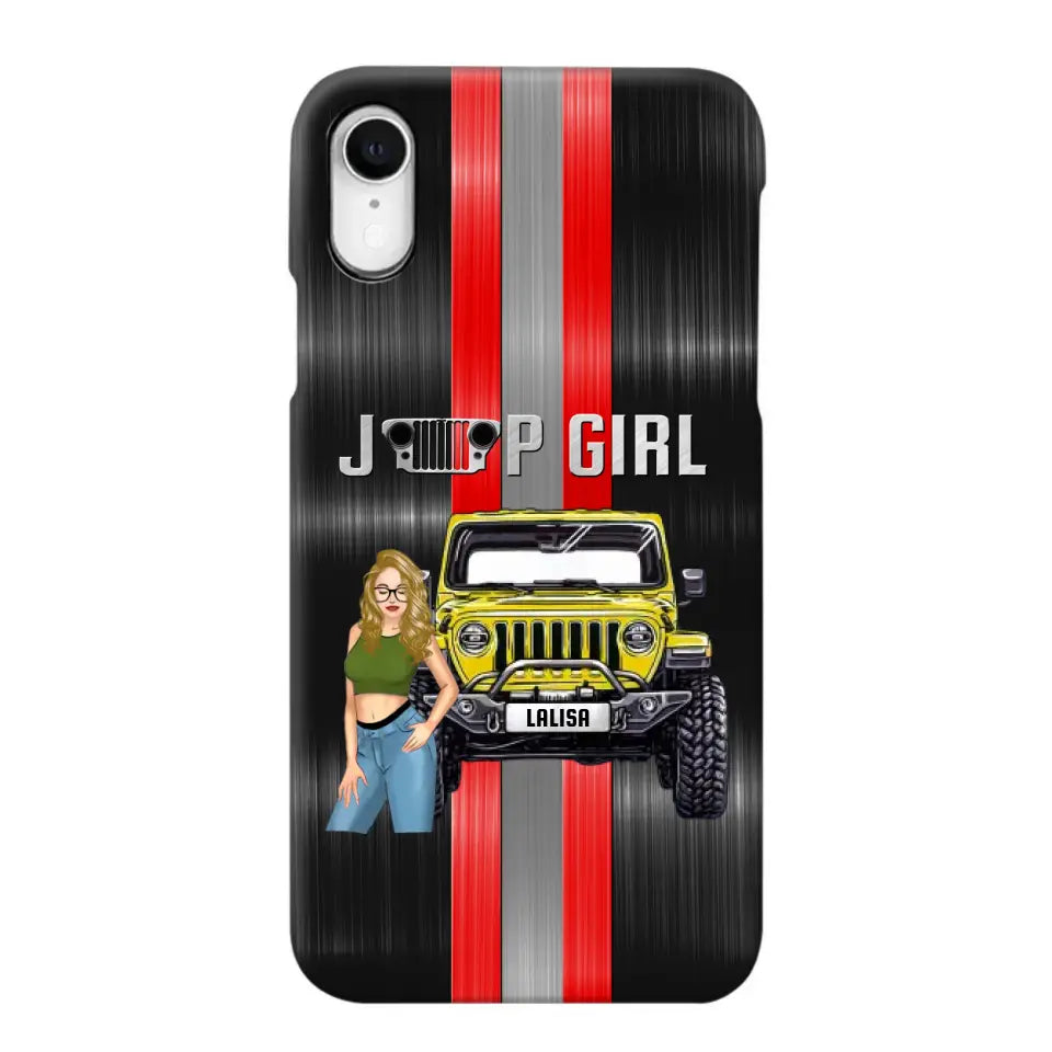 Personalized Jeep Girl with Name Phonecase Printed PVD23190