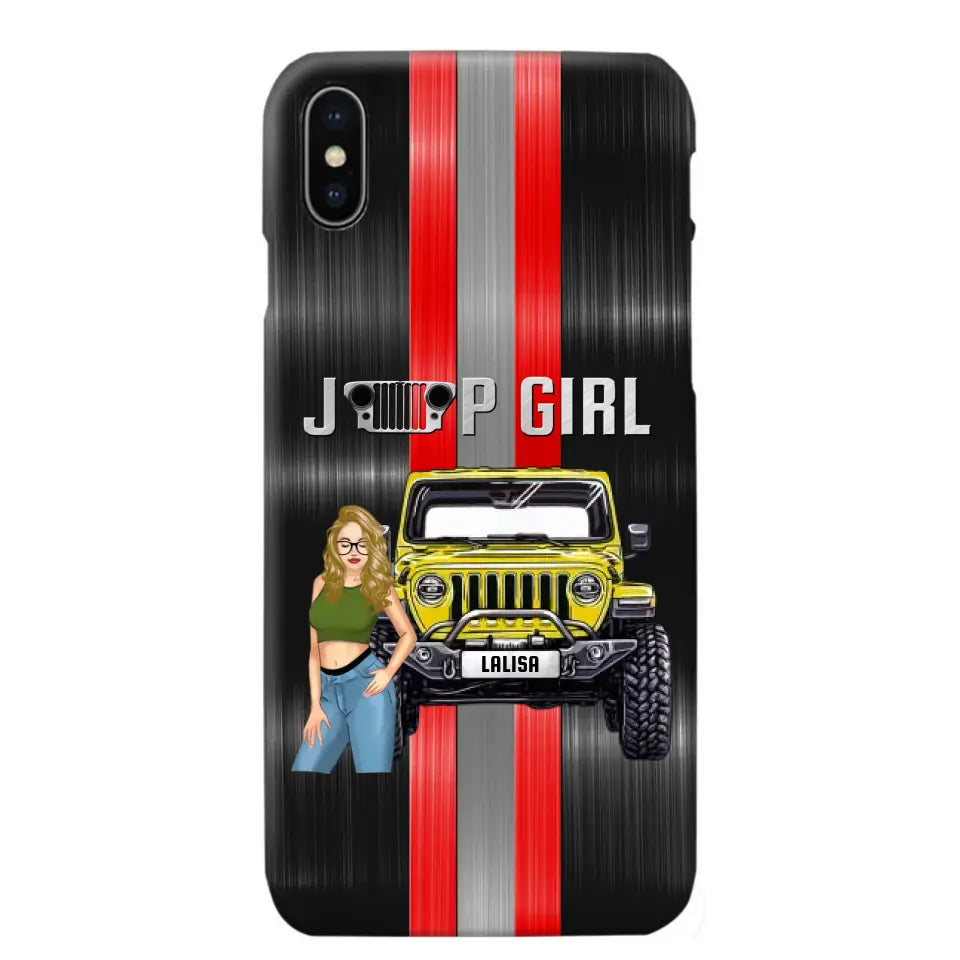 Personalized Jeep Girl with Name Phonecase Printed PVD23190