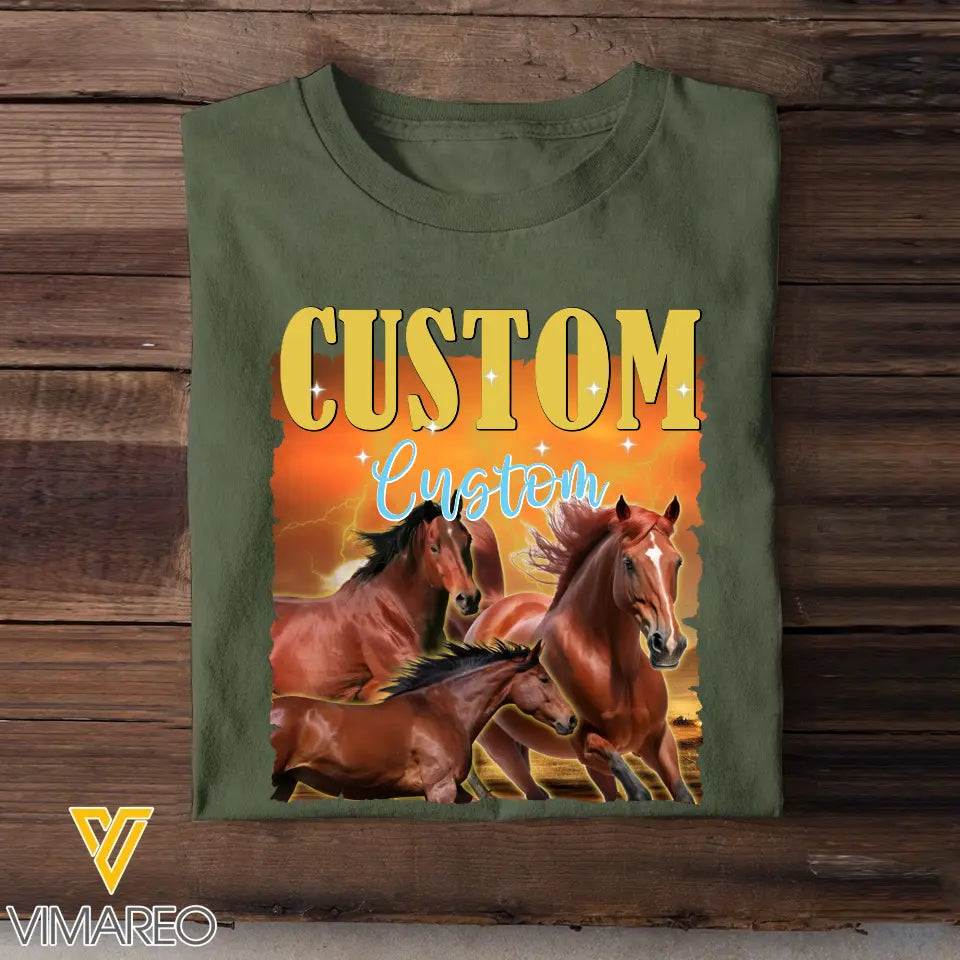 Personalized Upload Your Horse Photo T-shirt Printed HTHDNL23220