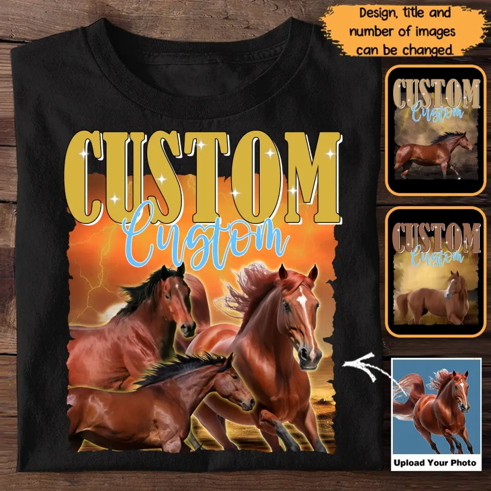 Personalized Upload Your Horse Photo T-shirt Printed HTHDNL23220