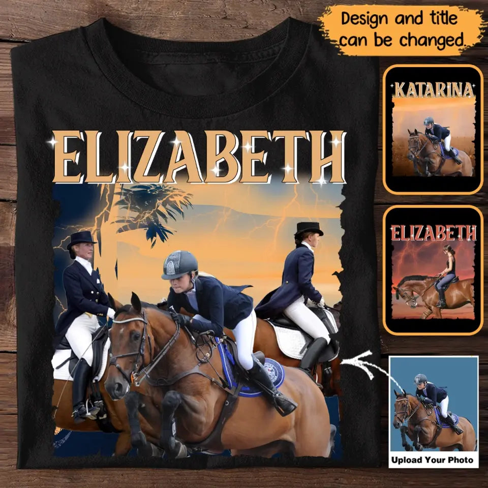 Personalized Upload Your Horse Riding Photo T-shirt Printed DNL23213