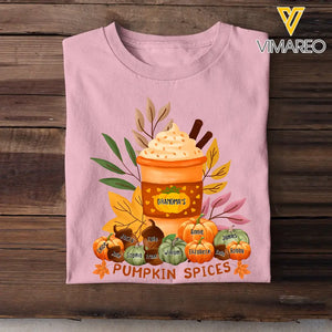 Personalized Grandma's Pumpkin Spices & Kid Names T-shirt Printed HTHHN23237