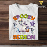 Personalized Spooky Season Grandma Ghost & Kid Names Tshirt Printed MTHN23228