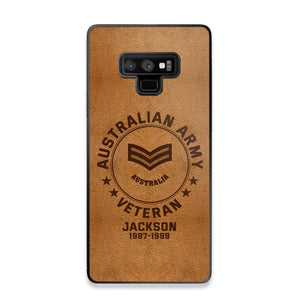 Personalized Australian Armed Force Leather Texture Phone Case Printed QTPN301