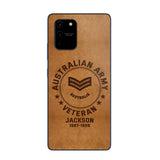 Personalized Australian Armed Force Leather Texture Phone Case Printed QTPN301