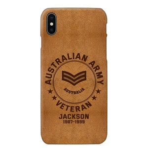 Personalized Australian Armed Force Leather Texture Phone Case Printed QTPN301