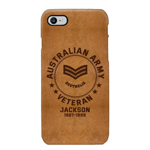 Personalized Australian Armed Force Leather Texture Phone Case Printed QTPN301