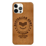 Personalized Australian Armed Force Leather Texture Phone Case Printed QTPN301