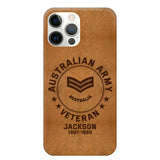 Personalized Australian Armed Force Leather Texture Phone Case Printed QTPN301