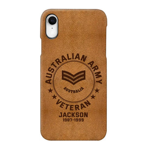 Personalized Australian Armed Force Leather Texture Phone Case Printed QTPN301