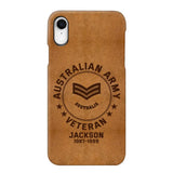 Personalized Australian Armed Force Leather Texture Phone Case Printed QTPN301