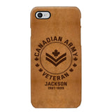 Personalized Canadian Armed Force Leather Texture Phone Case Printed QTPN301