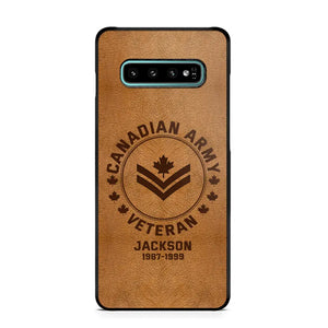 Personalized Canadian Armed Force Leather Texture Phone Case Printed QTPN301