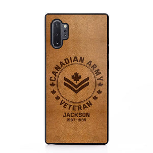 Personalized Canadian Armed Force Leather Texture Phone Case Printed QTPN301