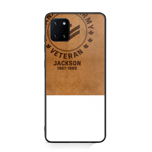 Personalized Canadian Armed Force Leather Texture Phone Case Printed QTPN301