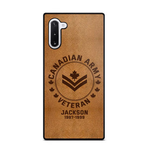 Personalized Canadian Armed Force Leather Texture Phone Case Printed QTPN301