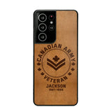 Personalized Canadian Armed Force Leather Texture Phone Case Printed QTPN301