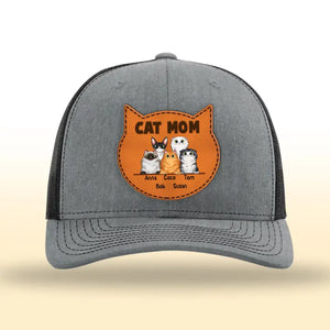 Personalized Cat Mom Cat Lovers Gift Leather Patch Hat Printed PVD23282