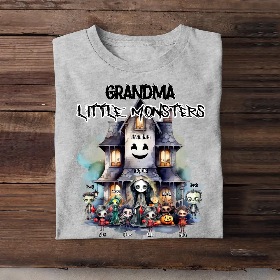 Personalized Grandma Little Monsters Halloween Gift T-shirt Printed HN23291