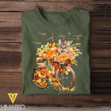 Personalized Upload Your Cat Photo Flowers Bike Fall Season T-shirt Printed MTKVH23303