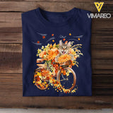 Personalized Upload Your Cat Photo Flowers Bike Fall Season T-shirt Printed MTKVH23303