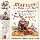 Personalized Grandma A Little Bit Parent A Little Bit Teacher A Little Bit Best Friend And A Little Bit Partner In Crime Sherpa or Fleece Blanket Printed MTKVH23322