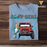 Personalized Jeep Girl Art Leopard Watercolor T-shirt Printed HN347