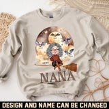 Personalized Nana Grandma Bats with Kid Name Halloween Gift Sweater Printed MTHN23321