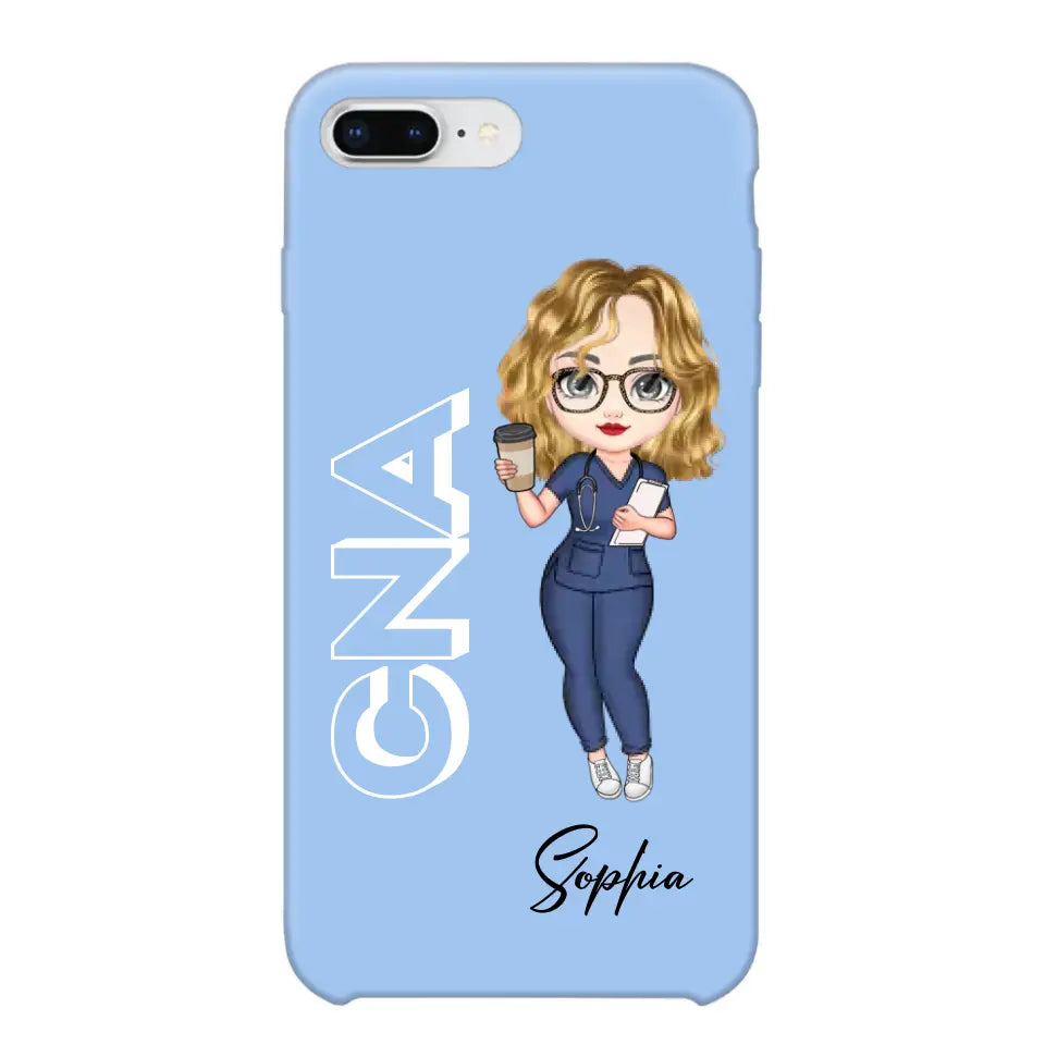 Personalized Colorfull Chibi Nurse With 3D Text Job Tittle And Name Phonecase 23392