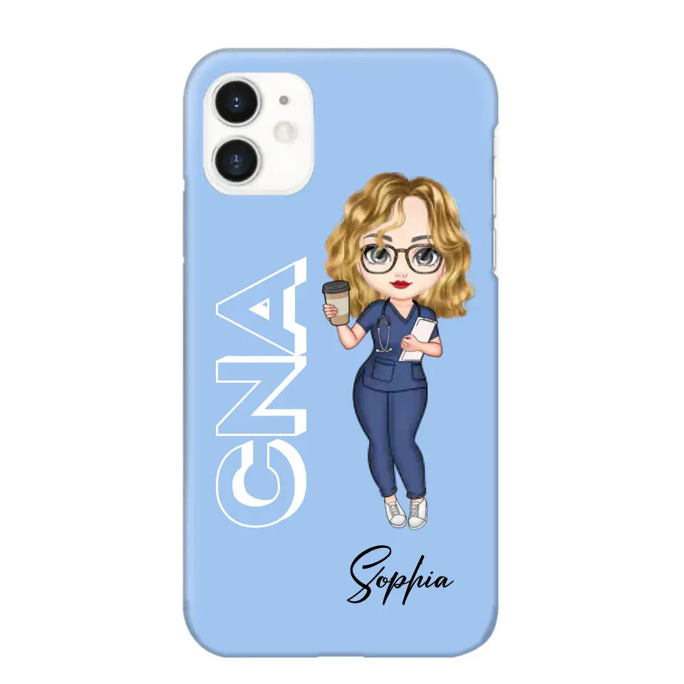 Personalized Colorfull Chibi Nurse With 3D Text Job Tittle And Name Phonecase 23392