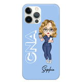 Personalized Colorfull Chibi Nurse With 3D Text Job Tittle And Name Phonecase 23392