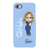 Personalized Colorfull Chibi Nurse With 3D Text Job Tittle And Name Phonecase 23392