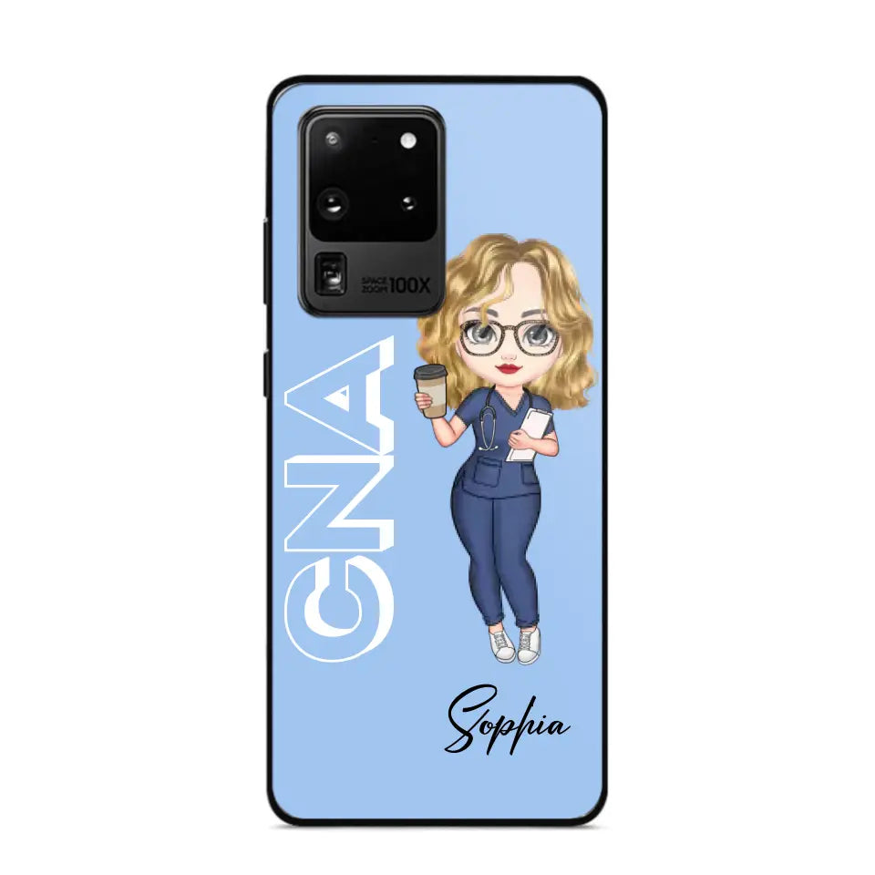 Personalized Colorfull Chibi Nurse With 3D Text Job Tittle And Name Phonecase 23392