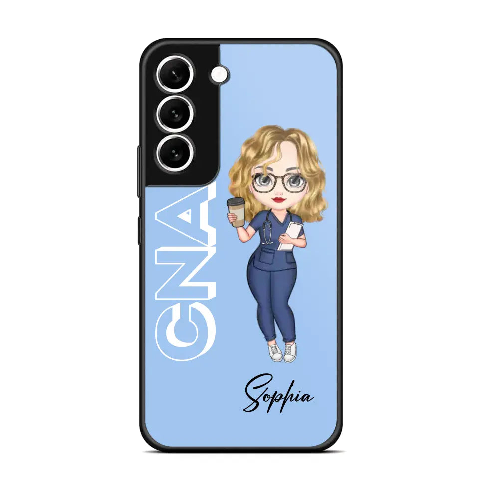 Personalized Colorfull Chibi Nurse With 3D Text Job Tittle And Name Phonecase 23392