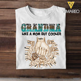 Personalized Grandma Like A Mom But Cooler Hands with Kid Names Tshirt VQ23377