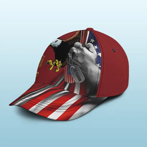 Personalized US Veteran Red Cap Printed QTPN352